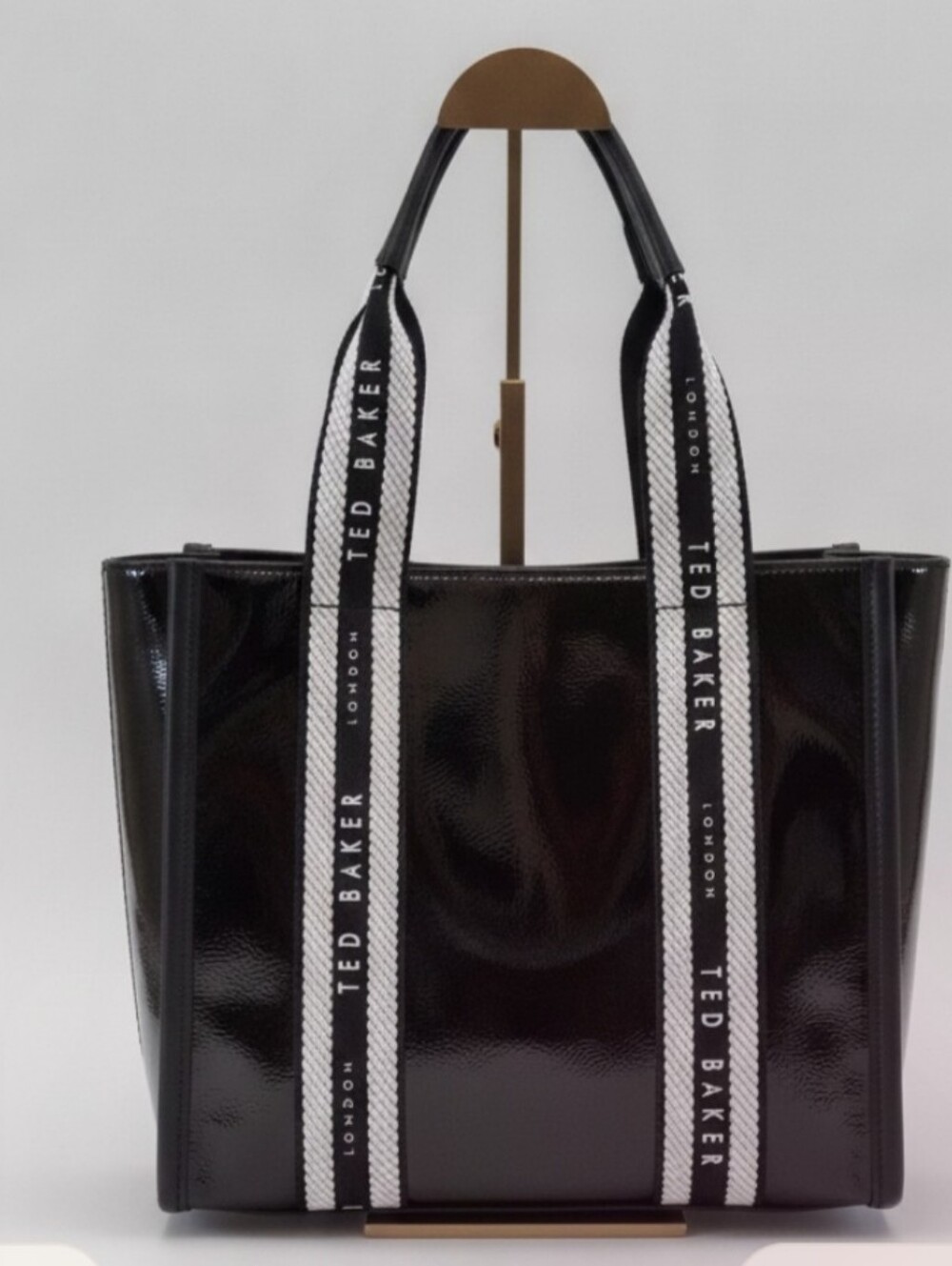 Ted Baker Celiane Branded Webbing Patent Small Tote Bag